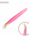 45 Degree Pink Isolation Lash Tweezer LAVILASH