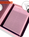 Wholesale XL 7D Premade Lashes featuring 20 rows of short stem premade fans for volume lash extensions