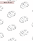 White easy fanning heart glue rings for lash extensions