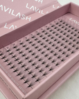 10D Promade Lashes by LAVILASH with ultra dark lash fans and narrow bases for easy pickup and professional volume lash sets