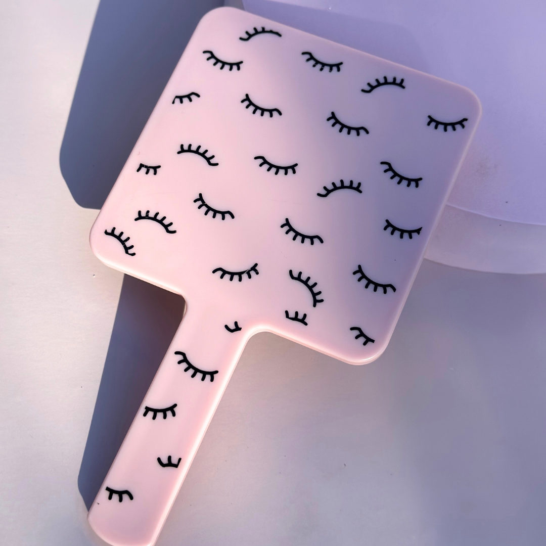 Pink Lash Mirror - Lash Print Design Mirror by LaviLash