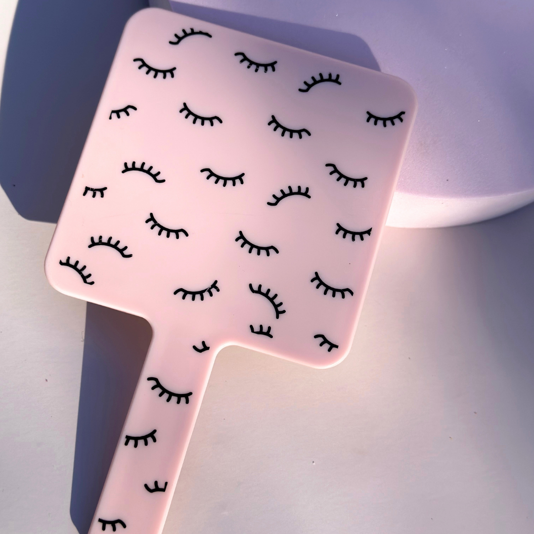 Pink Lash Mirror - Lash Print Design Mirror by LaviLash