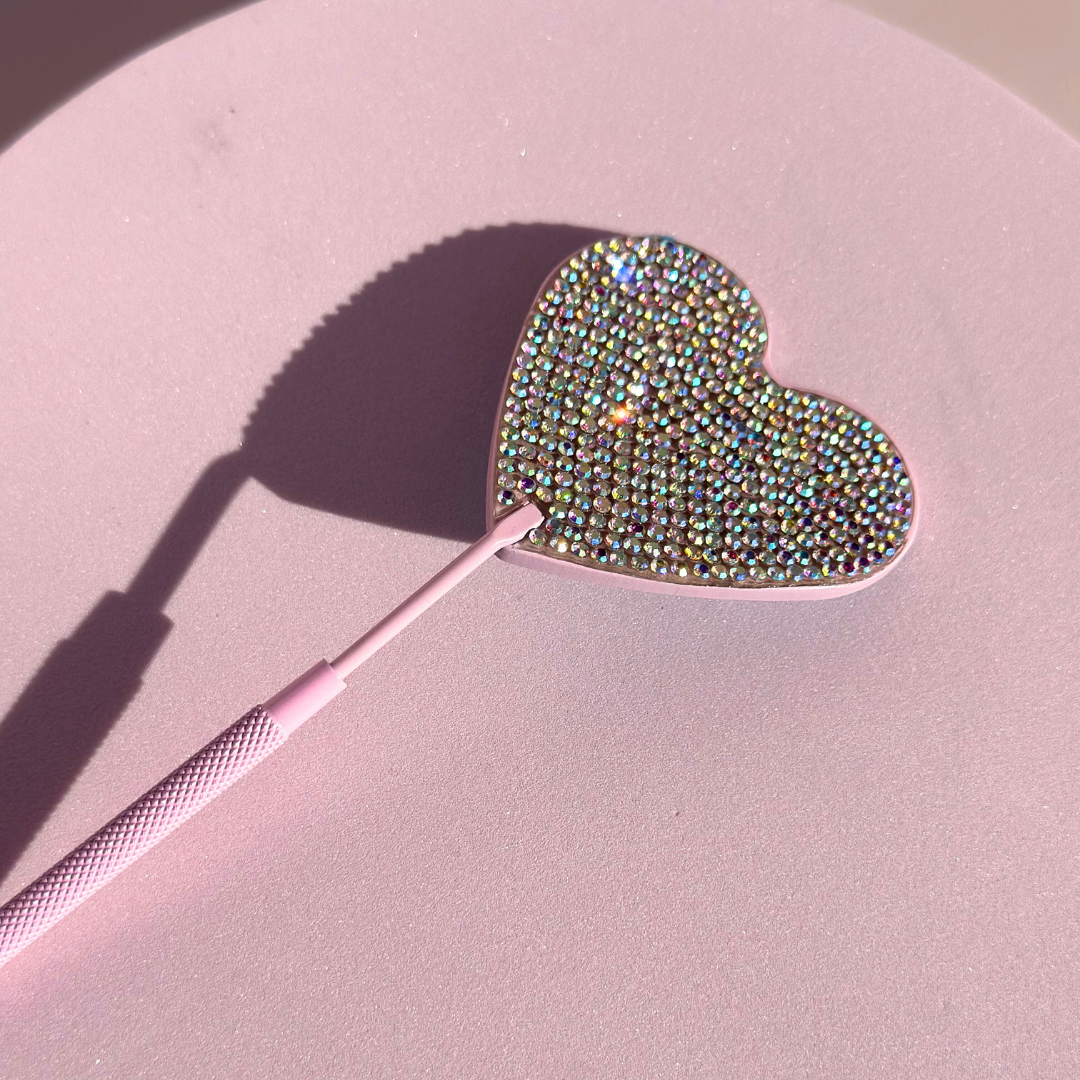Eyelash Extension Mirror - Heart Diamante Design by LaviLash