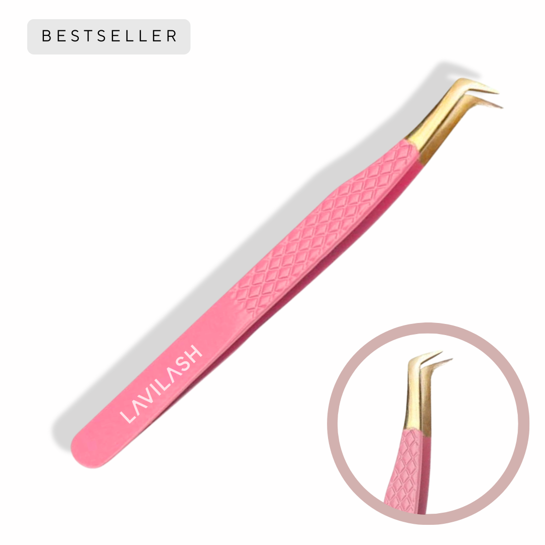 90 Degree Boot Pink Volume Lash Tweezer for handmade volume lashes