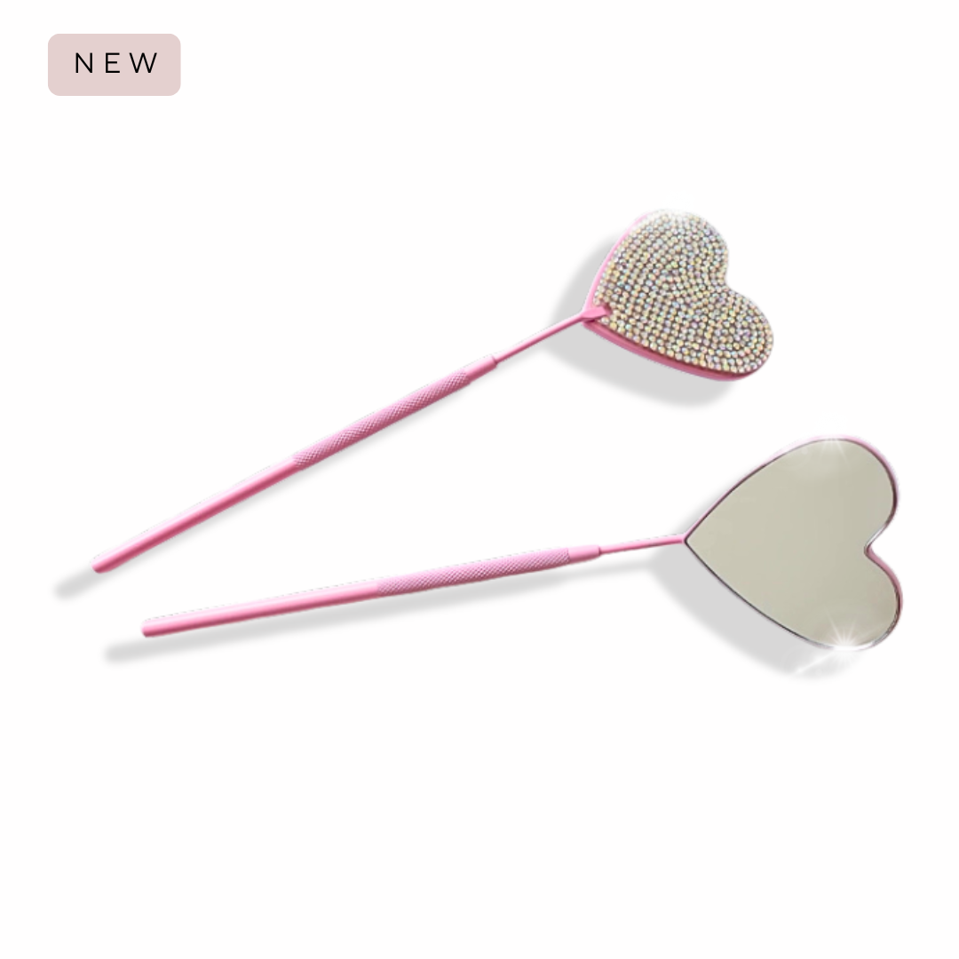 Pink Crystal Lash Mirror for Eyelash Extensions