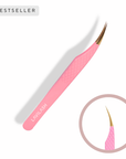 Pink Curved Isolation Tweezers LAVILASH