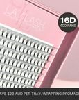 LAVILASH XXL 16D Promade Lashes with 400 fans, available at a discounted price, offering a $23 AUD saving per lash tray.