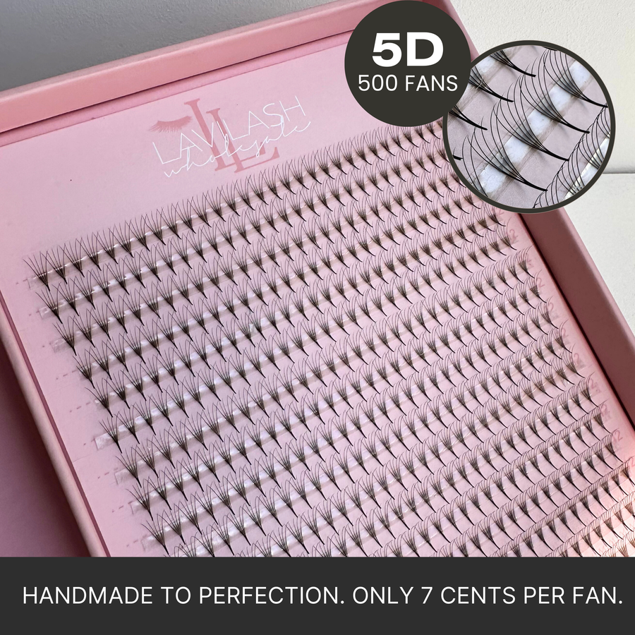 Handmade XXL 5D Promade Lashes with 500 fans for exceptional volume and professional lash artistry.