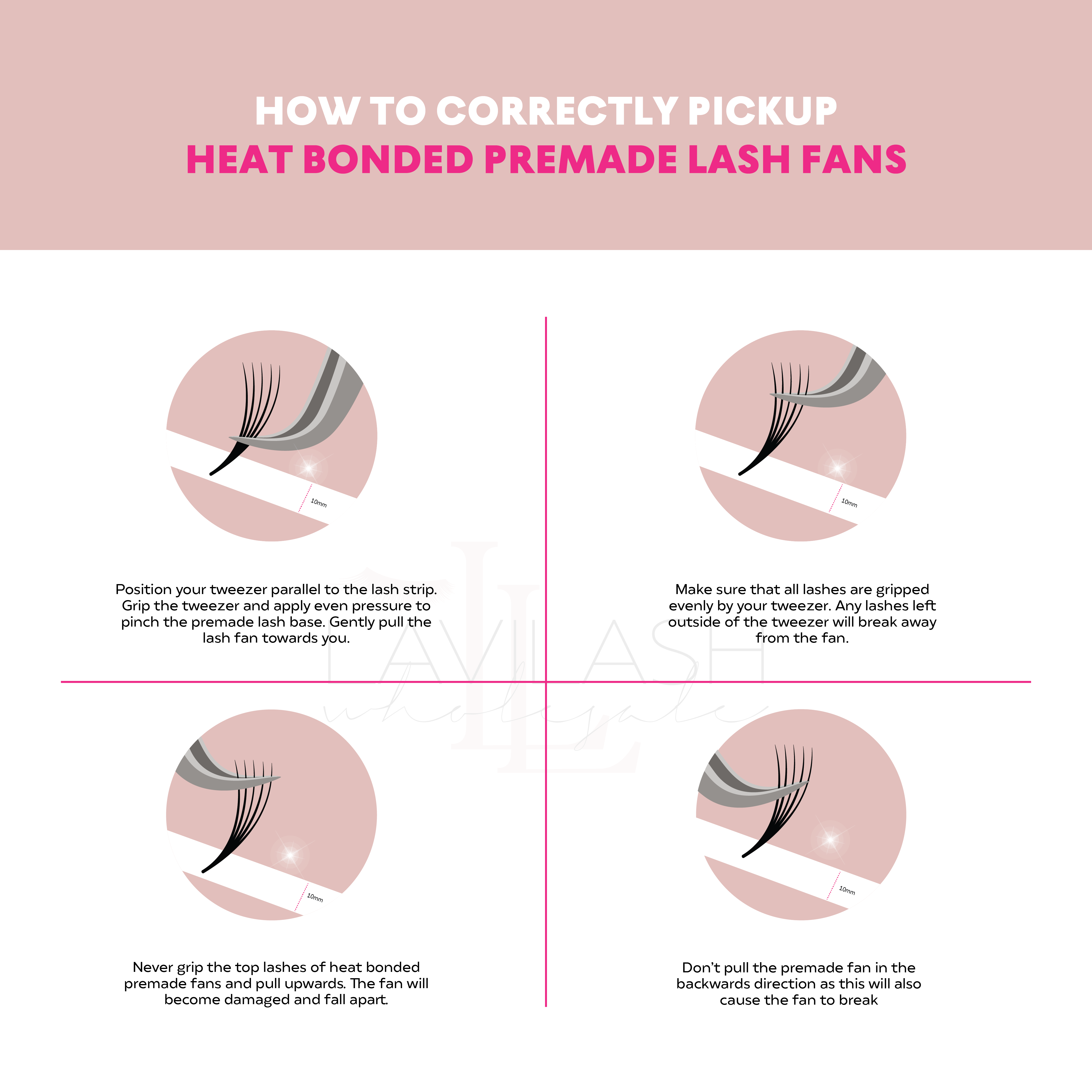How to correctly pickup heat bonded premade lash fans