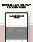 Digital Lash Client Record Form