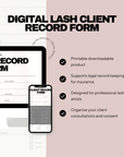 Digital Lash Client Record Form
