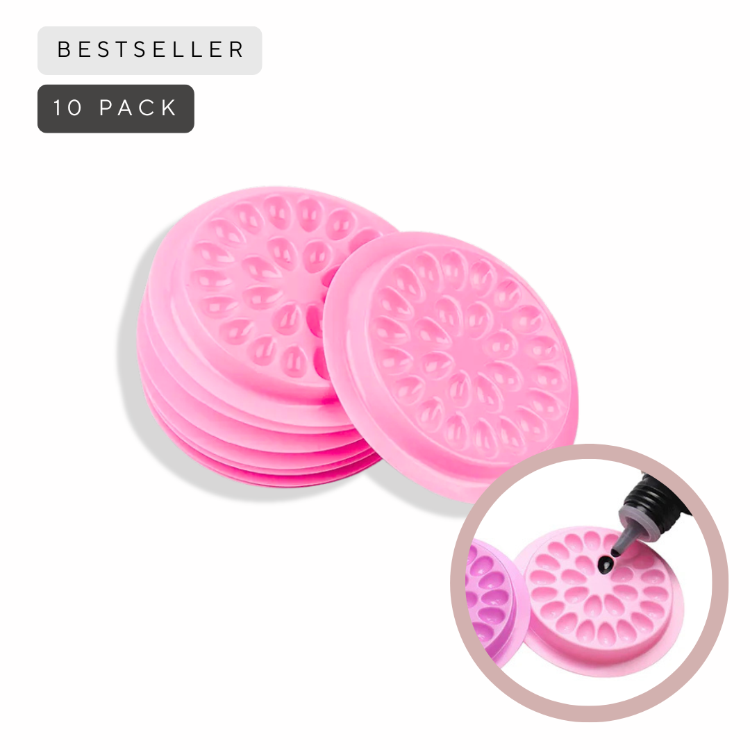 Pink Glue Pallets with 26 dots for lash adhesive