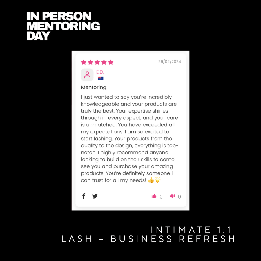 1:1 Lash Artist Mentoring & Masterclasses