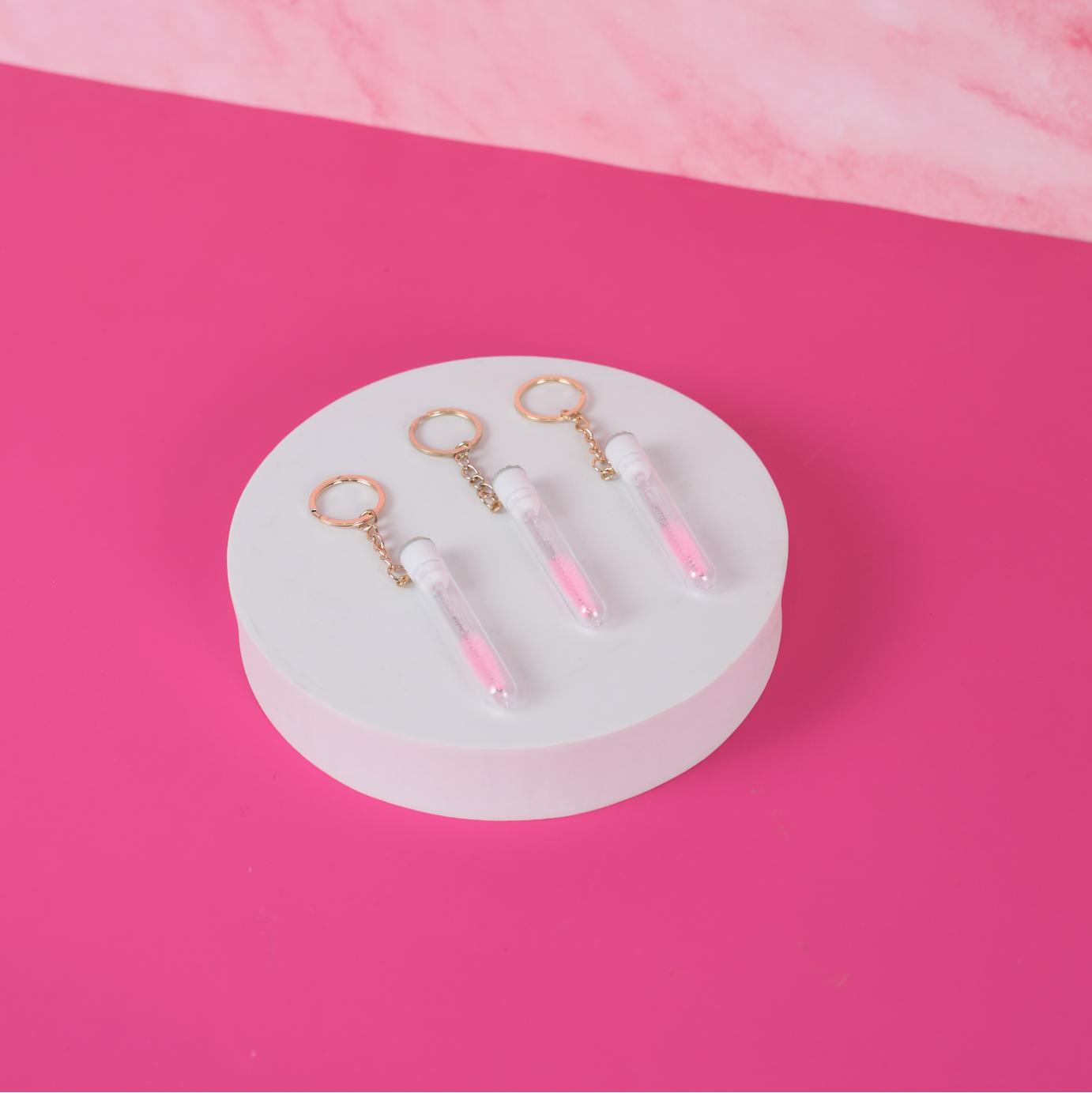 Pink Lash Wand Keyring