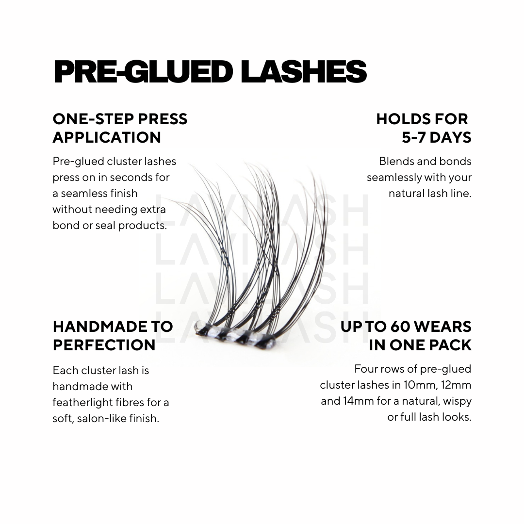 Pre-Glued DIY Cluster Lash Kit