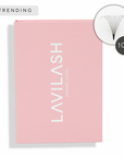 XL 10D premade lashes by LAVILASH with approximately 320 premade volume fans in a professional lash extension tray