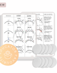 Reusable Lash Mapping Practice Sheet With Sponges