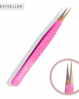 Professional straight pink isolation lash tweezers Australia