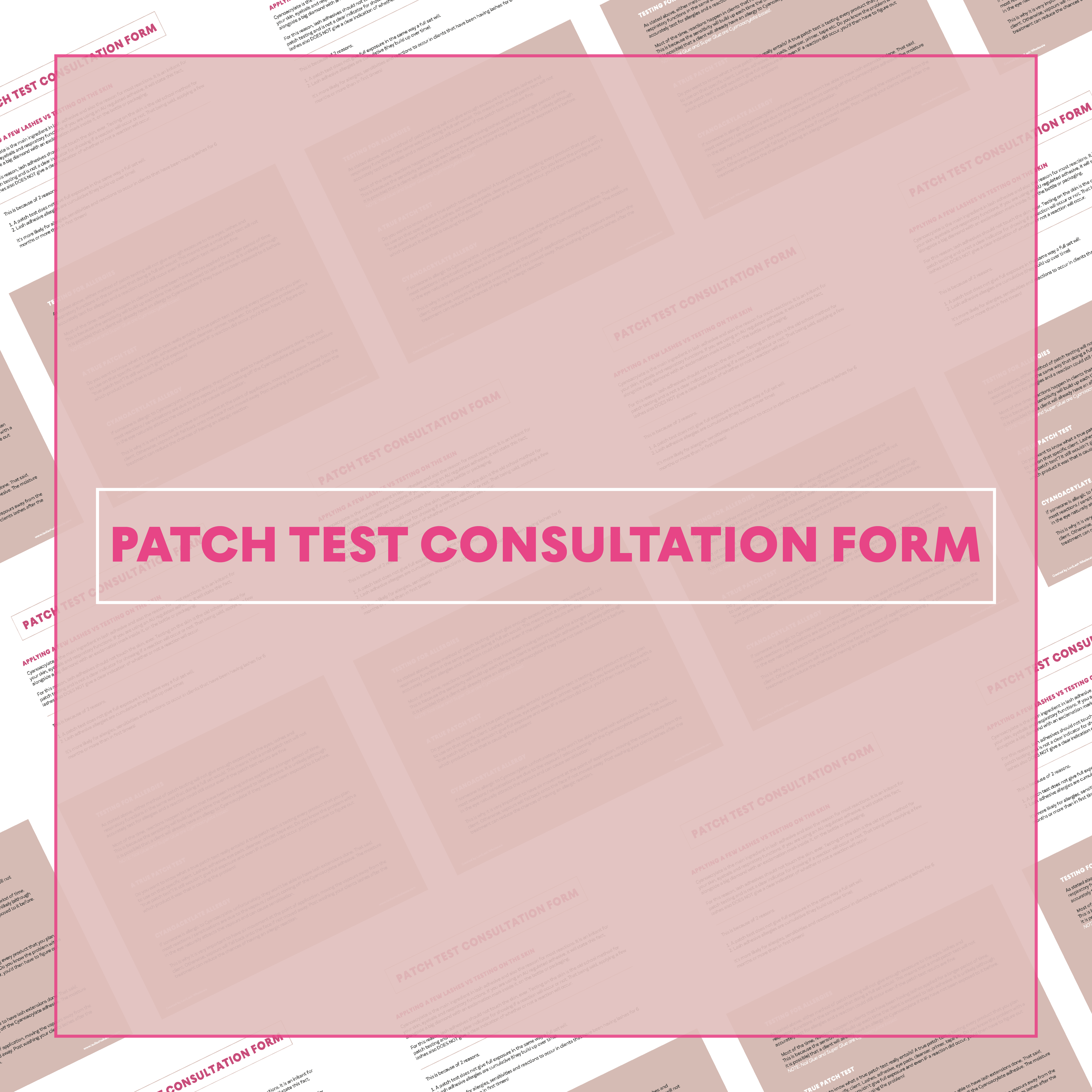 Patch Test Form - Ensure Safe Lash Application with Lavilash