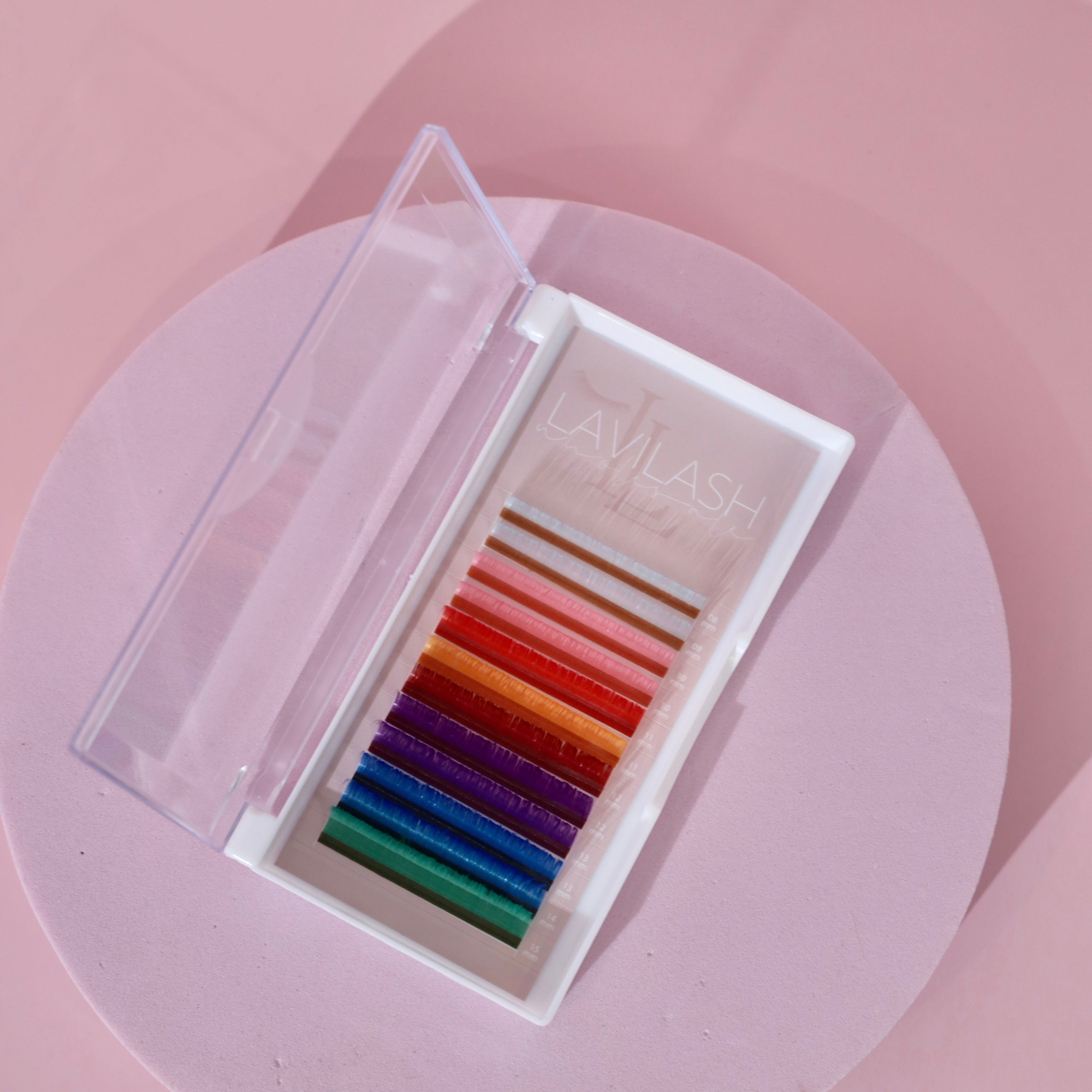 Coloured Classic Flat Lashes in Acrylic Trays