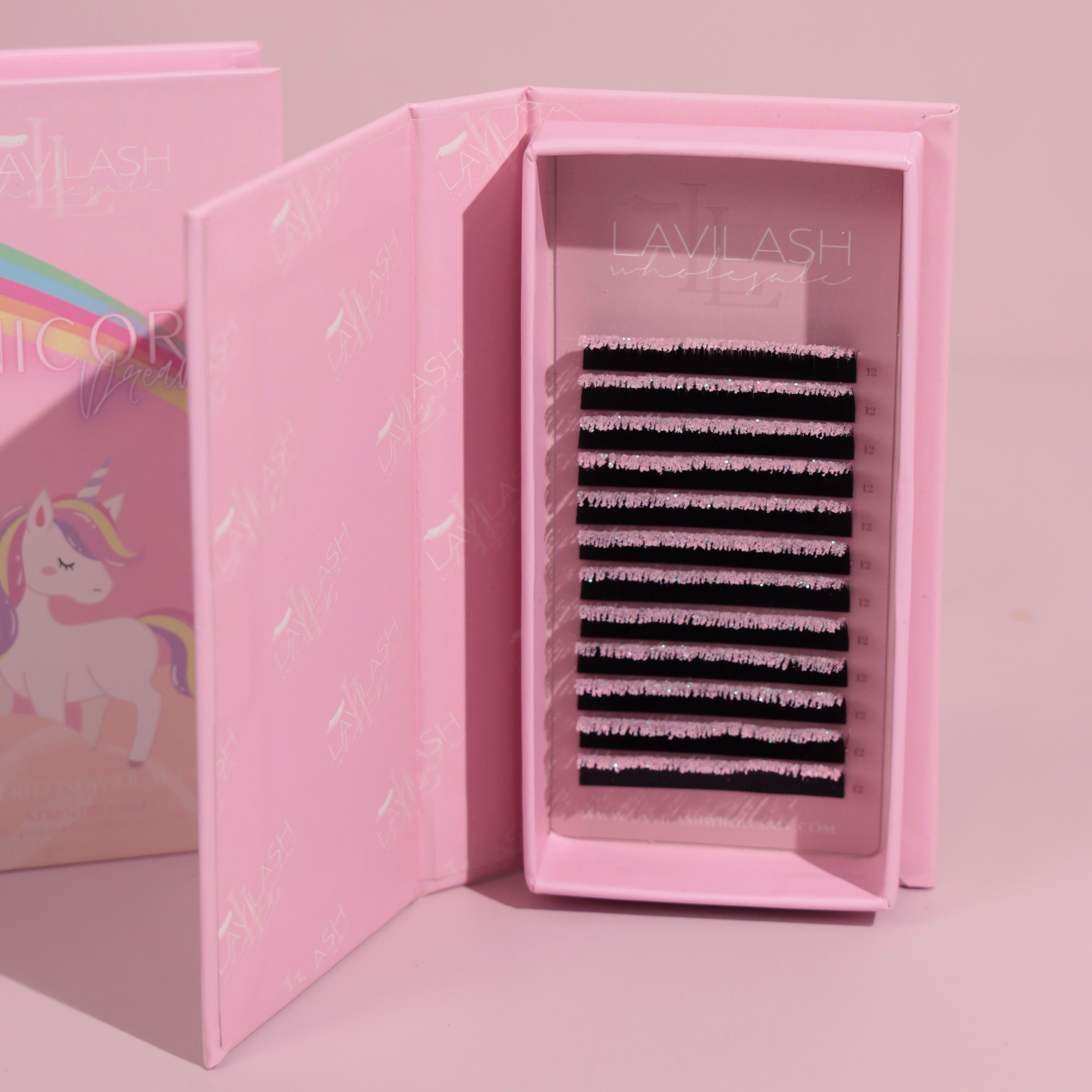 Pink Glitter Eyelashes - LaviLash