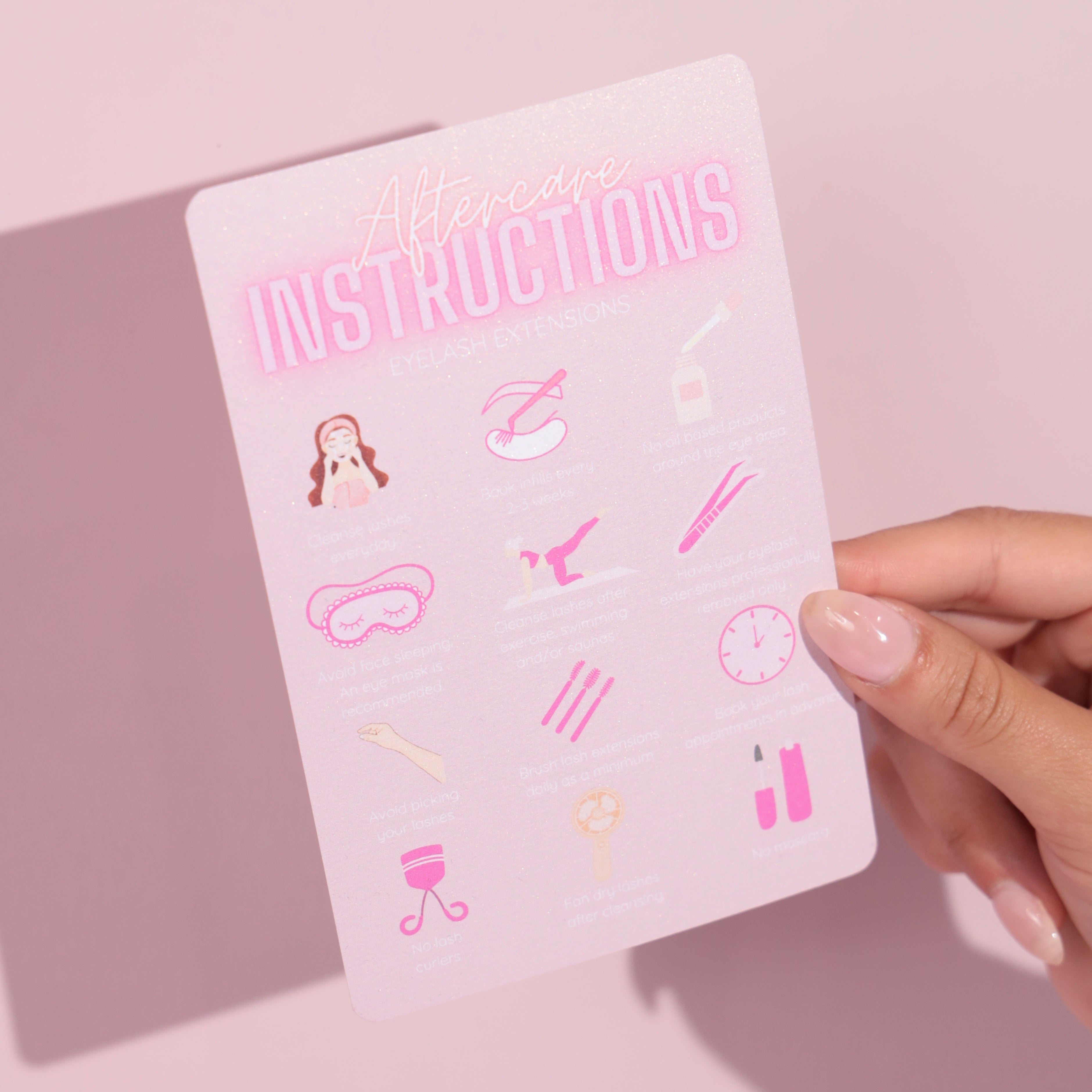 eyelash aftercare cards