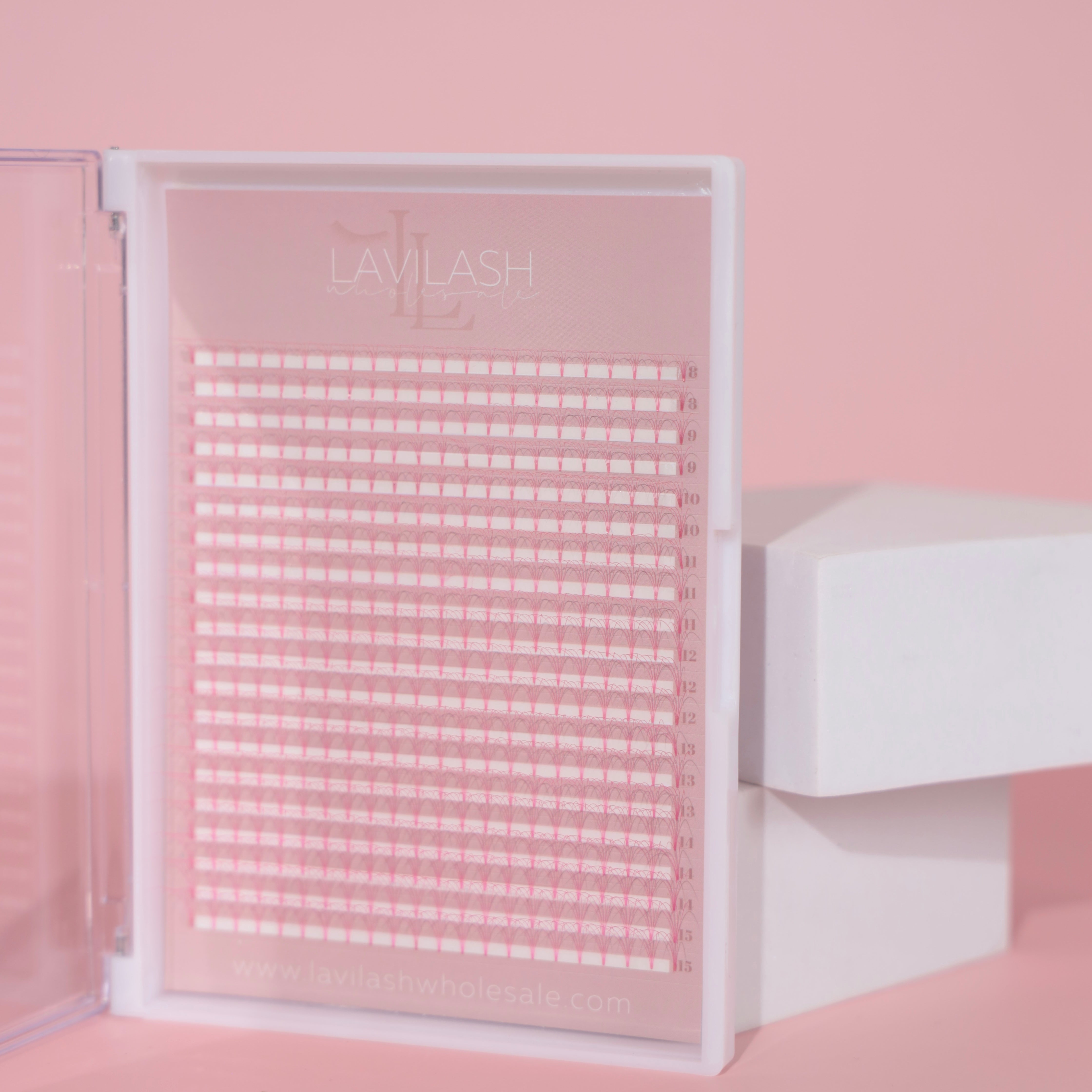 Pink Coloured Premade Lashes