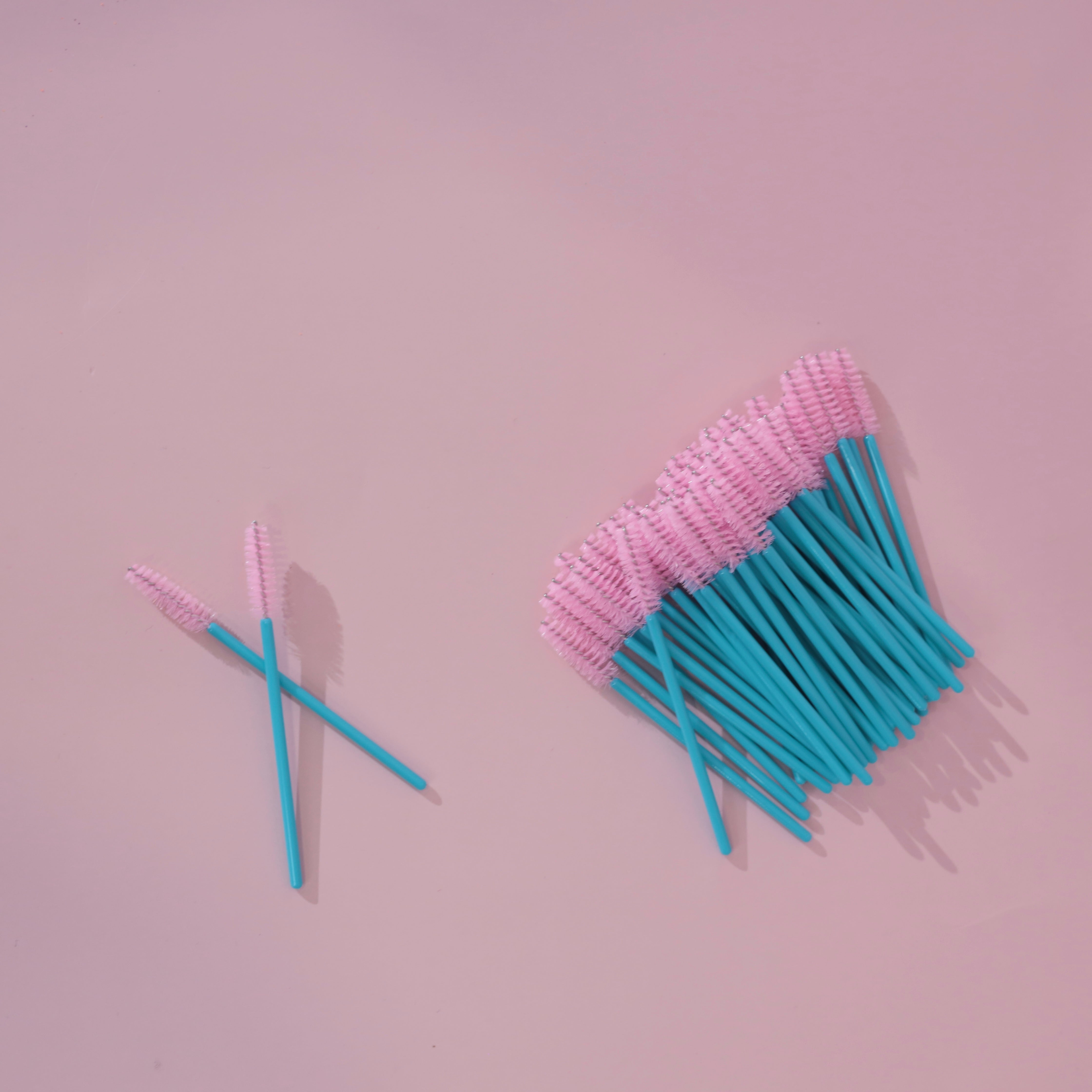 Disposable Lash Wands Pink/Aqua
