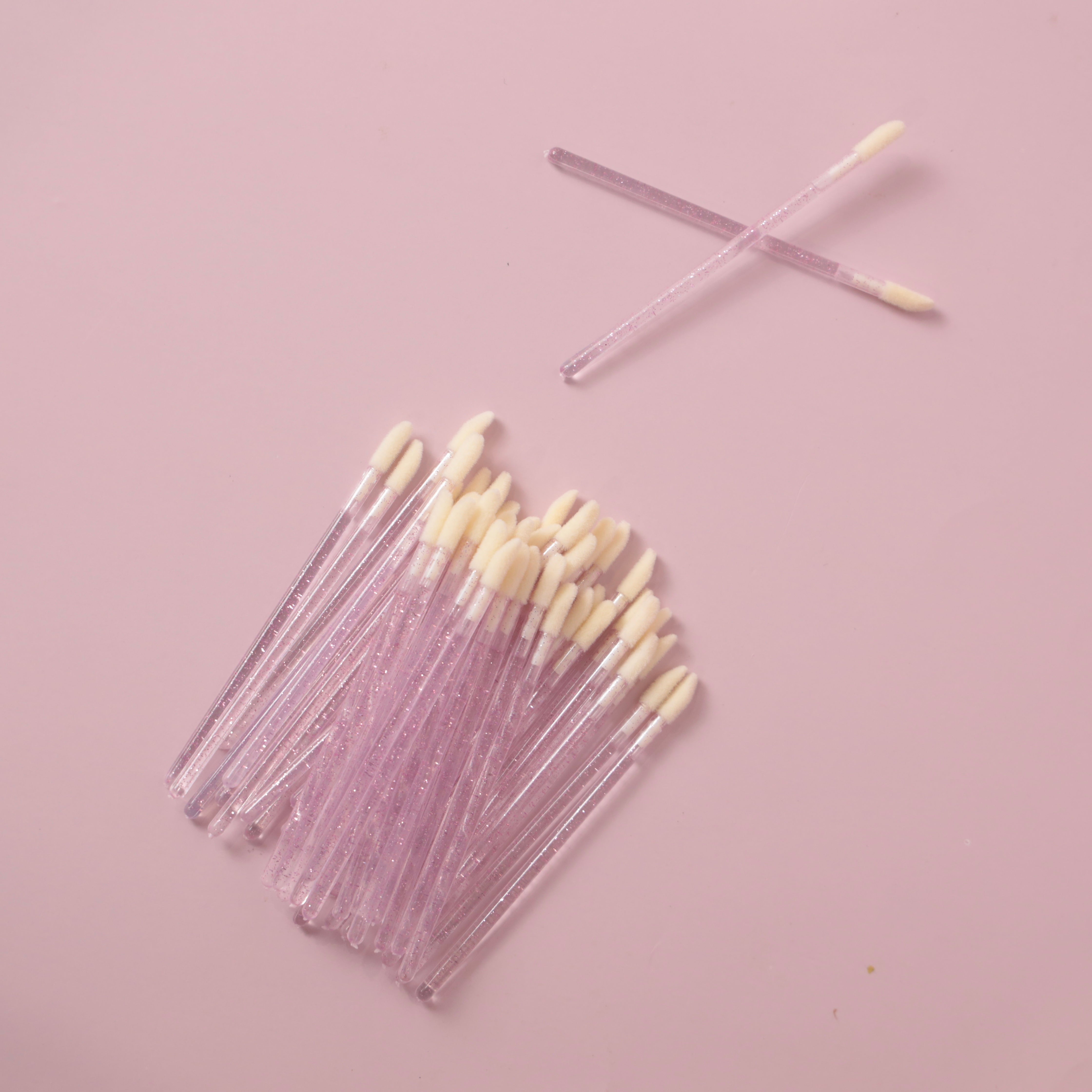 disposable lip wands - glitter pink